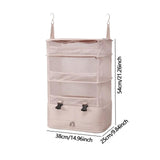 Maxbell Hanging Travel Shelves Bag Packing Cube Portable with Hook Luggage Organizer Khaki