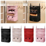 Maxbell Hanging Travel Shelves Bag Packing Cube Portable with Hook Luggage Organizer Khaki