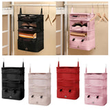 Maxbell Hanging Travel Shelves Bag Packing Cube Portable with Hook Luggage Organizer Khaki