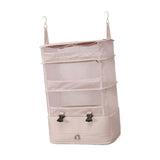 Maxbell Hanging Travel Shelves Bag Packing Cube Portable with Hook Luggage Organizer Khaki