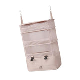 Maxbell Hanging Travel Shelves Bag Packing Cube Portable with Hook Luggage Organizer Khaki