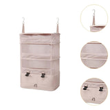 Maxbell Hanging Travel Shelves Bag Packing Cube Portable with Hook Luggage Organizer Khaki