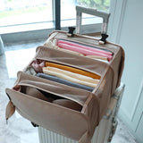Maxbell Hanging Travel Shelves Bag Packing Cube Portable with Hook Luggage Organizer Khaki