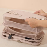 Maxbell Hanging Travel Shelves Bag Packing Cube Portable with Hook Luggage Organizer Khaki