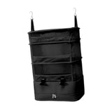 Maxbell Hanging Travel Shelves Bag Packing Cube Portable with Hook Luggage Organizer Black