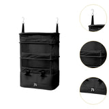 Maxbell Hanging Travel Shelves Bag Packing Cube Portable with Hook Luggage Organizer Black
