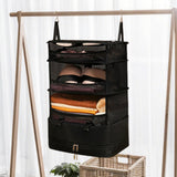 Maxbell Hanging Travel Shelves Bag Packing Cube Portable with Hook Luggage Organizer Black