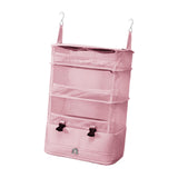 Maxbell Hanging Travel Shelves Bag Packing Cube Portable with Hook Luggage Organizer Pink