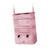 Maxbell Hanging Travel Shelves Bag Packing Cube Portable with Hook Luggage Organizer Pink