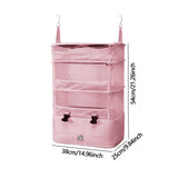 Maxbell Hanging Travel Shelves Bag Packing Cube Portable with Hook Luggage Organizer Pink
