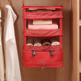 Maxbell Hanging Travel Shelves Bag Packing Cube Portable with Hook Luggage Organizer Red