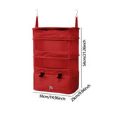 Maxbell Hanging Travel Shelves Bag Packing Cube Portable with Hook Luggage Organizer Red