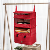 Maxbell Hanging Travel Shelves Bag Packing Cube Portable with Hook Luggage Organizer Red