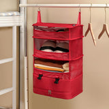 Maxbell Hanging Travel Shelves Bag Packing Cube Portable with Hook Luggage Organizer Red