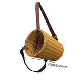 Maxbell Handwoven Fruit Basket with Shoulder Straps Garden PP Rustic Basket Backpack