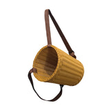 Maxbell Handwoven Fruit Basket with Shoulder Straps Garden PP Rustic Basket Backpack