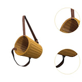 Maxbell Handwoven Fruit Basket with Shoulder Straps Garden PP Rustic Basket Backpack