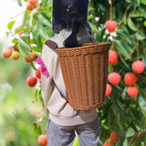 Maxbell Handwoven Fruit Basket with Shoulder Straps Garden PP Rustic Basket Backpack