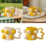 Maxbell Ceramic Coffee Mug Adorable Breakfast Mug for Beverage Kitchen Birthday Gift White