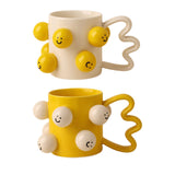 Maxbell Ceramic Coffee Mug Adorable Breakfast Mug for Beverage Kitchen Birthday Gift White