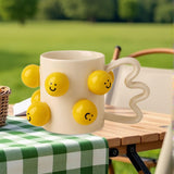 Maxbell Ceramic Coffee Mug Adorable Breakfast Mug for Beverage Kitchen Birthday Gift White