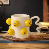 Maxbell Ceramic Coffee Mug Adorable Breakfast Mug for Beverage Kitchen Birthday Gift White