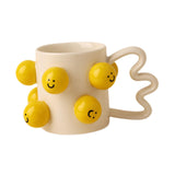 Maxbell Ceramic Coffee Mug Adorable Breakfast Mug for Beverage Kitchen Birthday Gift White