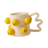 Maxbell Ceramic Coffee Mug Adorable Breakfast Mug for Beverage Kitchen Birthday Gift White