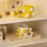Maxbell Ceramic Coffee Mug Adorable Breakfast Mug for Beverage Kitchen Birthday Gift White