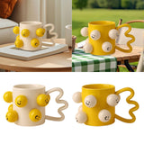 Maxbell Ceramic Coffee Mug Adorable Breakfast Mug for Beverage Kitchen Birthday Gift White