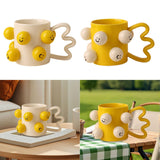 Maxbell Ceramic Coffee Mug Adorable Breakfast Mug for Beverage Kitchen Birthday Gift White