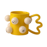 Maxbell Ceramic Coffee Mug Adorable Breakfast Mug for Beverage Kitchen Birthday Gift Yellow