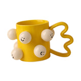 Maxbell Ceramic Coffee Mug Adorable Breakfast Mug for Beverage Kitchen Birthday Gift Yellow