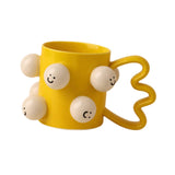 Maxbell Ceramic Coffee Mug Adorable Breakfast Mug for Beverage Kitchen Birthday Gift Yellow