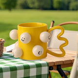 Maxbell Ceramic Coffee Mug Adorable Breakfast Mug for Beverage Kitchen Birthday Gift Yellow
