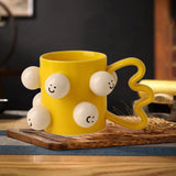 Maxbell Ceramic Coffee Mug Adorable Breakfast Mug for Beverage Kitchen Birthday Gift Yellow