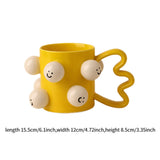 Maxbell Ceramic Coffee Mug Adorable Breakfast Mug for Beverage Kitchen Birthday Gift Yellow