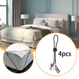 Maxbell 4Pcs Stainless Steel Bed Single Buckles Nonslip for Dorm Room Home Apartment