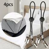 Maxbell 4Pcs Stainless Steel Bed Single Buckles Nonslip for Dorm Room Home Apartment