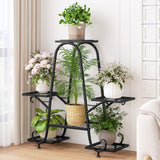 Maxbell Plant Stand Decoration Flower Pot Holder Rack for Balcony Indoor Living Room Black