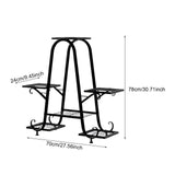 Maxbell Plant Stand Decoration Flower Pot Holder Rack for Balcony Indoor Living Room Black
