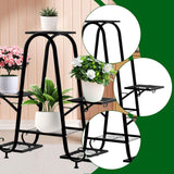 Maxbell Plant Stand Decoration Flower Pot Holder Rack for Balcony Indoor Living Room Black