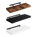 Maxbell Floating Shelf for Wall with Invisible Bracket for Kitchen Bedroom Farmhouse Brown