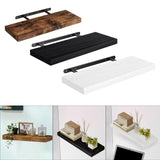Maxbell Floating Shelf for Wall with Invisible Bracket for Kitchen Bedroom Farmhouse Brown