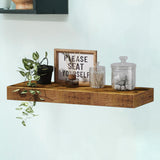 Maxbell Floating Shelf for Wall with Invisible Bracket for Kitchen Bedroom Farmhouse Brown