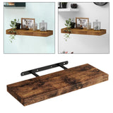 Maxbell Floating Shelf for Wall with Invisible Bracket for Kitchen Bedroom Farmhouse Brown