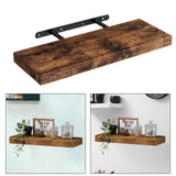 Maxbell Floating Shelf for Wall with Invisible Bracket for Kitchen Bedroom Farmhouse Brown