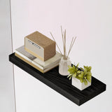 Maxbell Floating Shelf for Wall with Invisible Bracket for Kitchen Bedroom Farmhouse Black