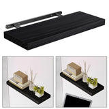 Maxbell Floating Shelf for Wall with Invisible Bracket for Kitchen Bedroom Farmhouse Black