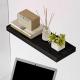 Maxbell Floating Shelf for Wall with Invisible Bracket for Kitchen Bedroom Farmhouse Black